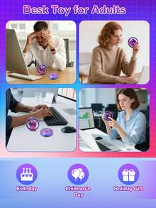 Brinquedos impressos em 3D, com múltiplos modos de rotação, leves e portáteis, ideais para aliviar a ansiedade e o estresse na mesa. Disco giratório divertido e sensorial para estimular a respiração, perfeito como lembrancinha, presente de aniversário ou para decorar sacolas de presentes. - Multicolorido - Ver 6