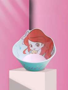 1pc 350ml Disney 3D Cartoon Shaped Bowl, Melamine Soup Bowl, Heat-Resistant Tableware, Cute Creative Household Bowl, Anti-Drop Small Bowl, Mermaid Cartoon Design - Multicolor - View 6