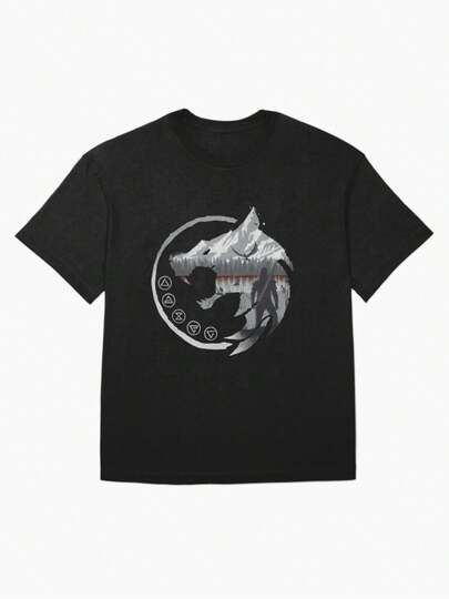 Produktbeskrivning "The Witcher" Saga Oversized T-shirt – en kortärmad t-shirt i 100 % bomull med en omfattande fantasy-inspirerad grafik från den älskade serien. Tillverkad av lätt, andningsbar bomull med medelstretch, erbjuder denna rundhalsade t-shirt en avslappnad, oversized passform för ultimat komfort. Perfekt för avslappnade utflykter, utomhusaktiviteter eller som en enastående present till Fars dag, påsk eller St. Patrick's Day. Med sitt djärva tryck och unisexdesign är den ett bekvämt och iögonfallande plagg för avslappnad användning året runt.