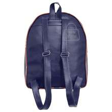 Women's Backpack, Reinforced Small Backpack With Beautiful Exclusive Coin Purse + Pompom Keychain - Marine - View 4