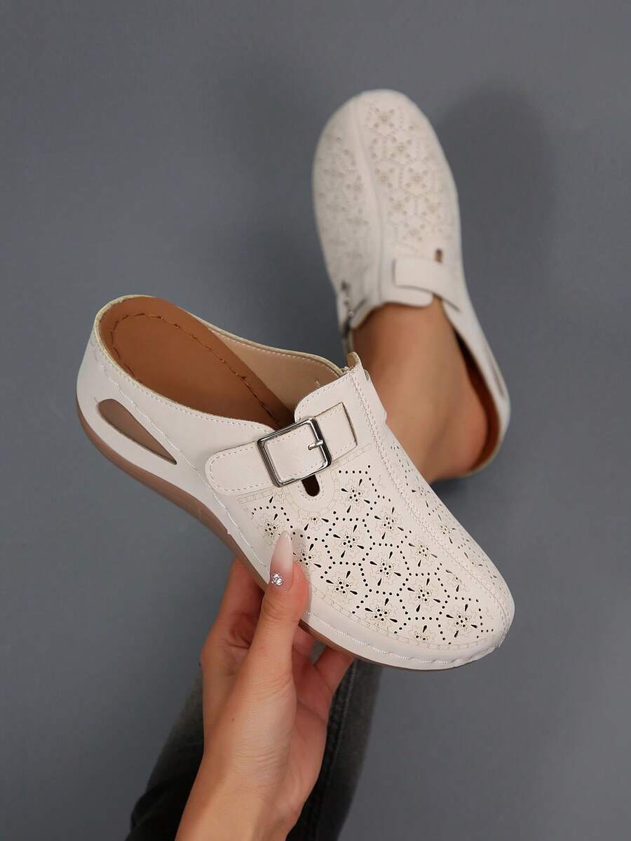 女士春季新款圆头厚底舒适套脚休闲时尚穆勒鞋