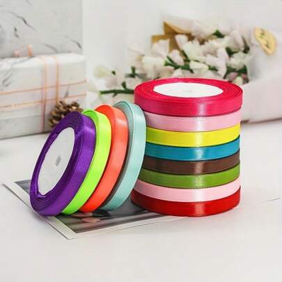 CHEONET-Solid Color Gift Wrapping Ribbon- Assorted Colors For DIY Crafts, Gift Wrapping, Party Decor & Valentine Day Gift