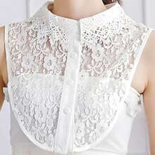 Elegant Lace Trim Detachable Collar, Versatile Lace Shirt Collar For Ladies - Multicolor - View 8