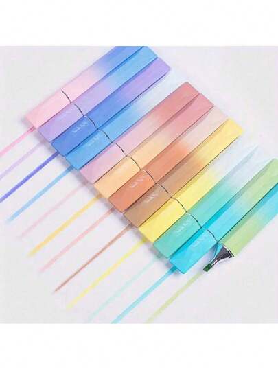 1pc Random Delivery Graffiti Painting Dopamine Fluorescent Pen, Soft Tip Eye Protection, High-Quality Gradient Color Single Head