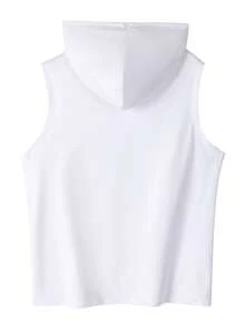 ZYNTH BALENO Men's Casual Printed Hooded Tank Top, Suitable For Fitness, Outdoor Sports And All Seasons Wear - White - View 9