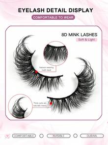 7 Pairs Natural & Fluffy False Eyelashes, Suitable For Daily Wear, Cartoon Style, Travel Essential, Strip Lashes, Eyelash Extensions - View 3