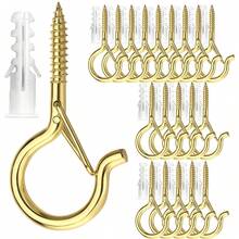 30个吊钩，适用于天花板、户外吊灯、重型吊钩、2.2英寸眼螺丝钩、庭院灯Q型钩、墙壁、栅栏、甲板支架 - 彩色 - 查看 8