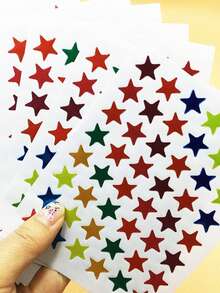 10pcs Star Stickers, Self-Adhesive Star Stickers, Student Reward Stickers, For Teachers, Students, Scrapbooking, DIY Cards, Small Gold Stars (0.8-1.6cm Diameter) - Multicolor - View 11