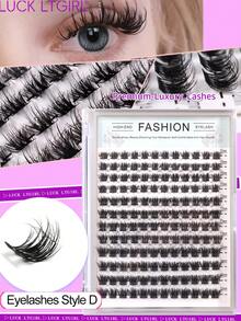 LUCK LTGIRL 1064片（632+144+144+144）D型卷翘睫毛嫁接套装DIY，仿貂毛假睫毛 - 轻盈优雅的3D浓密型睫毛，10-16毫米 10D-100D 单根睫毛套装，含睫毛粘合剂和密封剂、睫毛镊子、睫毛刷，可自行卸除（10-16毫米，套装） - 黑色 - 查看 8