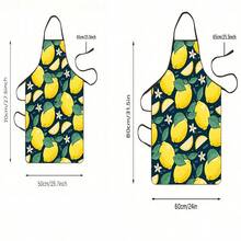 1pc Cartoon Avocado Pattern Apron, With Dancing Avocado Character, "Hello" And "Avocado Time" Dialogue Box, Cool Text, And Cute Green Avocado Illustration, Suitable For Kitchen Cooking And Baking - D - View 2