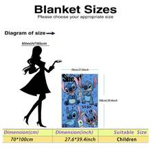 Disney 卡通主题印花法兰绒毯 - 柔软舒适，适合旅行、露营、沙发、床上用品 - 现代简约卡通印花，四季皆宜的舒适床上用品，用途广泛 - 多色 - 查看 13