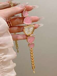 1pc New Fashion Women's Watch, Elegant Triangular Dial, Business Quartz Watch, Suitable For Daily Life, Parties And Banquets - White - View 7