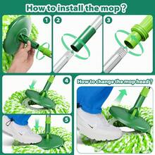Spin Mop And Bucket System With Wringer Set Floors Cleaning, 6 Refill Wet Mop Pads - Single - View 5