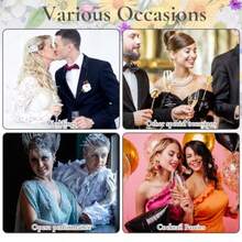 Women's Long Mes Tulle Ves W Wedding Ves Satin Stretcy Elbow Lengt Party Ve Seer Opera Ve Ruced Idal Seer Arm Eeves  Stretcy Ce Costume - như hình - Xem 3