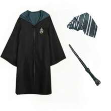 1pc Warner Bros. -Style Or House Robe: Black Long Robe With Red Collar, Embroidered Dragon Head Emblem, Realistic School Uniform Design, Combining Fashionable And Magical Campus Vibe, Suitable For Cosplay, Collection, And Themed Parties, Comfortable And Well-Fitted. - Multicolor - View 52