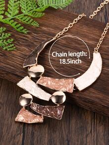 Cring Coco 1 Bohemian Style Zinc Alloy Geometric Exaggerated Personalized Street Retro Unique Design Women's Jewelry Set - Elegant Khaki Enamel, KC Golden Plated Embellishment, Very Suitable For Daily Wear, Party Banquet Luxury Jewelry Mother's Day Gift - Geometry 1 - View 5