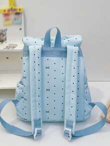 1pc Cute Casual Children's Backpack, Lightweight Student Backpack For Elementary, Preschool, Middle School - Blue - View 3