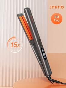 JMMO Hair Straightener Flat Iron And Curler 2 In 1 Titanium Ceramic Ionic Straightener With Heat-Resistant Silicone, For Less Frizz, Shinier & Smoother-EU Plug - EU C Type Plug(220-240V) - View 1