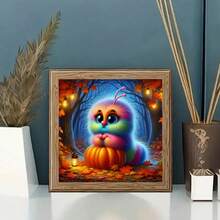 5D钻石画套装 - 全圆钻，南瓜图案，亚克力工艺套装，家居装饰，无框钻石画礼品套装 - 圓鑽 - 查看 12