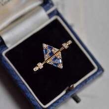 1pc Retro Elegant Luxury Niche Design High-End Cubic Zirconia Geometric Ring, Personalized Chic Devil's Eye Ring Suitable For Women's Daily Wear - Gold - View 13