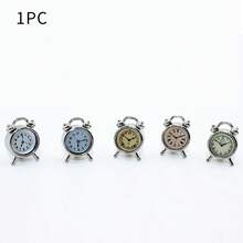 1 pièce Mobilier de maison de poupée 1:12, accessoires de paysage miniature créatif, décoration de bureau, kit DIY, cadeau d'anniversaire, accessoires de décoration de maison de poupée, ensemble de jeu de maison de poupée miniature - Mini réveil - Voir 14