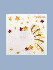 1张眼部宝石贴纸 - 半眼星星和闪亮水钻贴纸，自粘式面部宝石，适用于眼妆、节日和派对，易于使用和重复使用，非常适合为眼部妆容增添光泽，也适用于音乐会和角色扮演。 - 彩色 - 查看 14