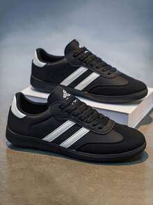 2026春季新款男士休闲经典黑白运动鞋，多功能轻便学生滑板鞋 - 黑色 - 查看 3