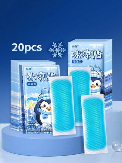 2/20/40pcs Ice Sticker, Heatstroke Prevention Breathable Ice Sticker, Hot And Cold Pack - Used For Body Cooling, Cold Compress, Facial Gel, Cold & Hot Sports, Neck, Knee, Head, Ankle, Wrist, Elbow, Foot And Calf | Multi-Purpose Ice Bag And Heatable Gel Bag, Warming And Cooling Supplies, Christmas Gift, Anniversary, Outdoor Training, Campus, Sports Necessities