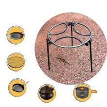 Portable Cast Iron Camping Tripod, Foldable Outdoor Fire Pit Stand, Suitable For Barbecue, Cooking And Dutch Oven Use, Sturdy Metal Structure With Adjustable Legs, Easy To Assemble On Any Terrain - Multicolor - View 7