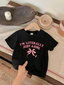 3pcs Young Girls Butterfly Print Short Sleeve Set - Multicolor - View 3