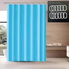 1 revestimiento de cortina de ducha de plástico PEVA ligero con imanes inferiores, cortina de baño impermeable, adecuada para decoración de baño CHGR - Negro - Ver 9