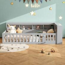 Kids Bed Frames, Headboards & Footboards - Gray + Particle Board + 90cm*200cm - View 4