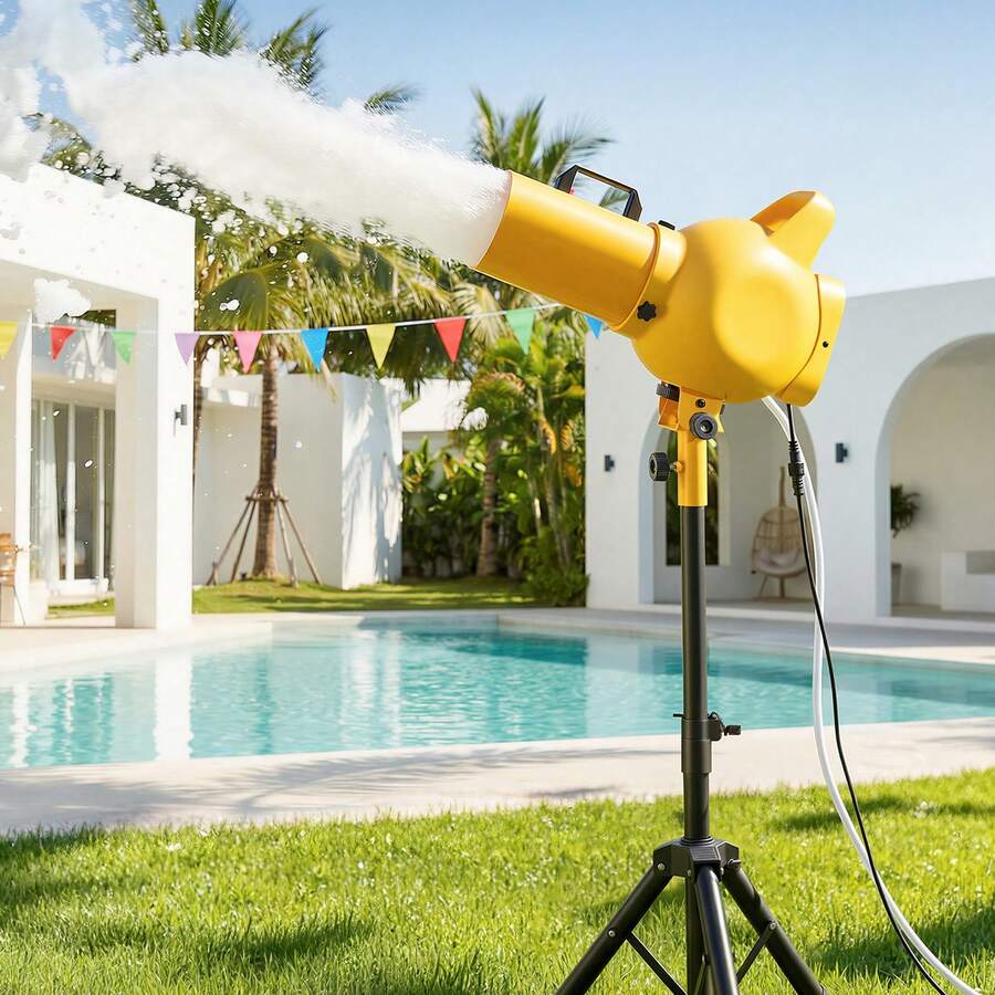 Foam Machine, Handheld Spray Foam Cannon Party Machine, Bubble Cannon With Fan & Triangular Structure, Dense Foams Maker For Gatherings, Backyard, Celebrations & Party, Continuous Foams Output - 9.84-16.40 Ft/3-5m Spray Range - View 1