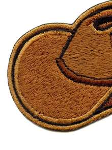 1 pieza Parche de sombrero de vaquero marrón estilo western, rodeo, país, bordado para planchar - Multicolor - Ver 4
