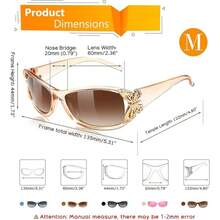 Women Fashion Glasses, Polarized Y2K Glasses Wrap Around Butterfly Design Fashion Sunnies CK0078 - XCH-F - 查看 6