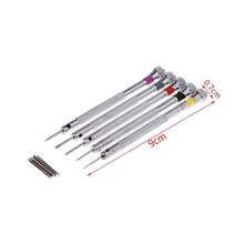 Juego de 5 destornilladores de precisión para joyería de 0.8-1.6mm, juego de destornilladores para reparación de micro relojes, herramienta de reparación de relojes y teléfonos, herramienta de reparación de relojes portátil de alta precisión, herramienta de extracción de correas de reloj con pasador de cadena de reloj mini - destornillador - Ver 5