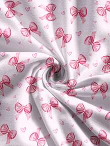 Women's Asymmetric/Asymmetrical Butterfly Print Ruffle Trim Casual Blouse, Suitable For Beach And Daily Wear - Pink - View 5