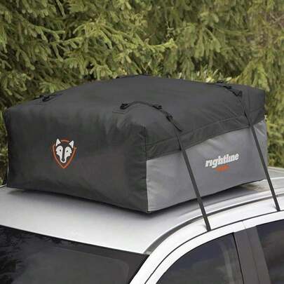 Rightline Gear Sport 1 Waterproof Rooftop Cargo Carrier For Top Of Vehicle, Attaches With Or Without Roof Rack, 12 Cubic Feet, Black
