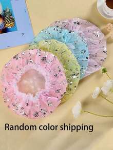 Baby & Småbarn Sött Spetstryck Tjock Vattentät Anti-Olje Dubbelskiktad Mesh Duschmössa, Badmössa för Spädbarn, Essential för Nyfödda - Olika färger - Visa 5