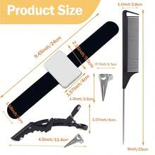 18pcs Hair Braiding Tool Kit, Magnetic Wristband Clips, Sectioning Clips, Tail Comb, Braid Rings - Multicolor - View 2