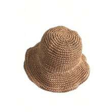 1pc Women Fashion Straw Hat, Outdoor Beach Sun Hat, Braided Fisherman Hat For Summer Beach Holiday Sun Protection, Foldable Large Brim Sun Hat, Gift & Daily Use - Màu be - Xem 10