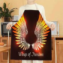 1 pieza Delantal con estampado de la Copa Mundial, delantal impreso creativo y divertido de moda, delantal de limpieza del hogar, delantal de cocina fácil de limpiar, delantal creativo para el hogar - Multicolor - Ver 7