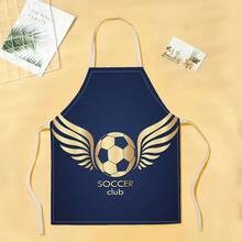 1 pieza Delantal con estampado de la Copa Mundial, delantal impreso creativo y divertido de moda, delantal de limpieza del hogar, delantal de cocina fácil de limpiar, delantal creativo para el hogar - Multicolor - Ver 16