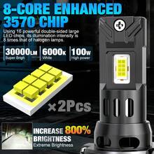 2pcs H7 LED Car Headlight Bulbs Canbus High Power 3570 CSP Chip 100W 30000LM Turbo Fan Auto Lights Mini H7 LED Plug&Play For Cars - A - View 3