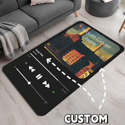 Custom Music Style Mat With Image And Text, Custom Name Doormat Room Decor, Bathroom Rugs, Kitchen Decor, Door Mat, Laundry Room Accessories - Multiple Sizes Available, Durable, Non-Slip, Machine Washable, Perfect For , Valentine's Day, Christmas, Halloween, Easter, Thanksgiving & More - Ideal For Homeo Wners, Renters, Students, Office Workers, Family Members, Gift For Someone Who Has Just Moved - Suitable For Home, Office, Garden, Dorm Decor, Laundry Room Accescories, Bathroom Rugs, Rugs For Pet Dog Cat