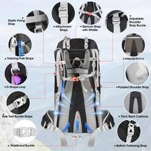 60L Hiking Backpack With Rain Cover Waterproof Large Camping Rucksack For Men Women Backpacking Backpack Lightweight Trekking Walking Travel Backpack Rucksack For Outdoor Sports - Multicolor - View 5