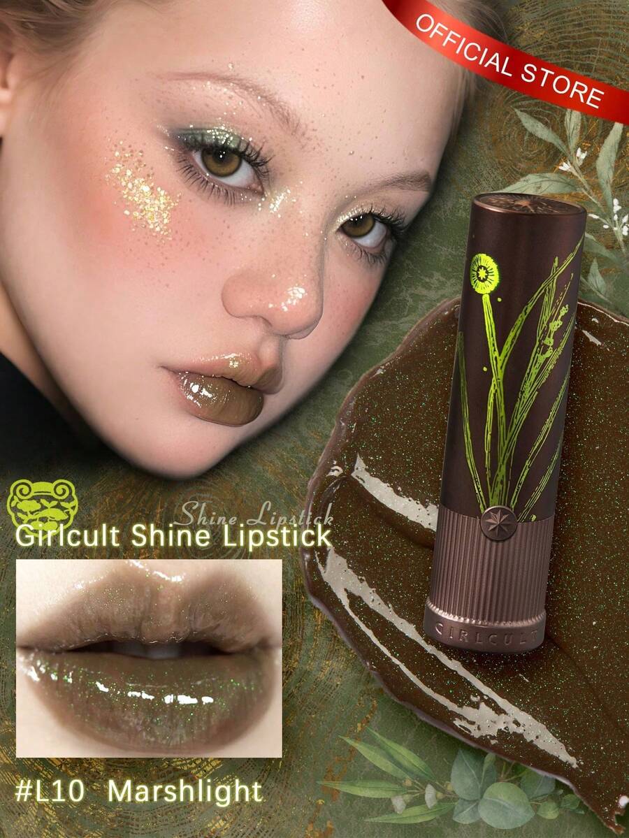 Girlcult Shine唇膏 L10 Marshlight | Gilded Twilight Sheer | Frosted Sugar Refraction | Celestial Dust | Blurred Glass Breathe | Love-React Shimmer | Romantic Aurora Kiss | Pocket-Size Glam | Party Season Star | 3.5克/0.12盎司