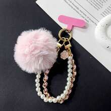 Cordão curto para celular em couro preto minimalista de luxo com detalhe de pérola e pingente de pele sintética. Alça resistente e versátil para celular, ideal para viagens, atividades ao ar livre, chaveiro, presente de aniversário, casamento e festas. - Multicolorido - Ver 11