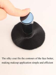 1pc Extra Large Powder Brush, High-Quality Durable Powder Brush Perfect For Blending, Applying, Mixing And Concealing Cream And Flawless Powder Foundations, Large Powder Makeup Tool With Full Metal Aluminum Tube - Royal Blue - View 4