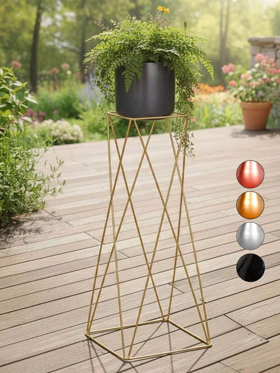 Suporte Tripé Plantas Vaso Chão Quadrado 40cm Alto Grande - rose gold - Visão 1